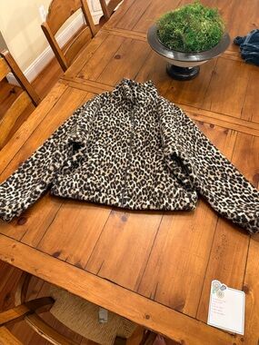 Leopard Print Faux Fur Zip Jacket - Animal Print American Eagle